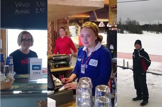 Häkän iloiset työmyyrät Tiia, Larissa ja Niilo. Kuva: KivaaTekemistä.fi